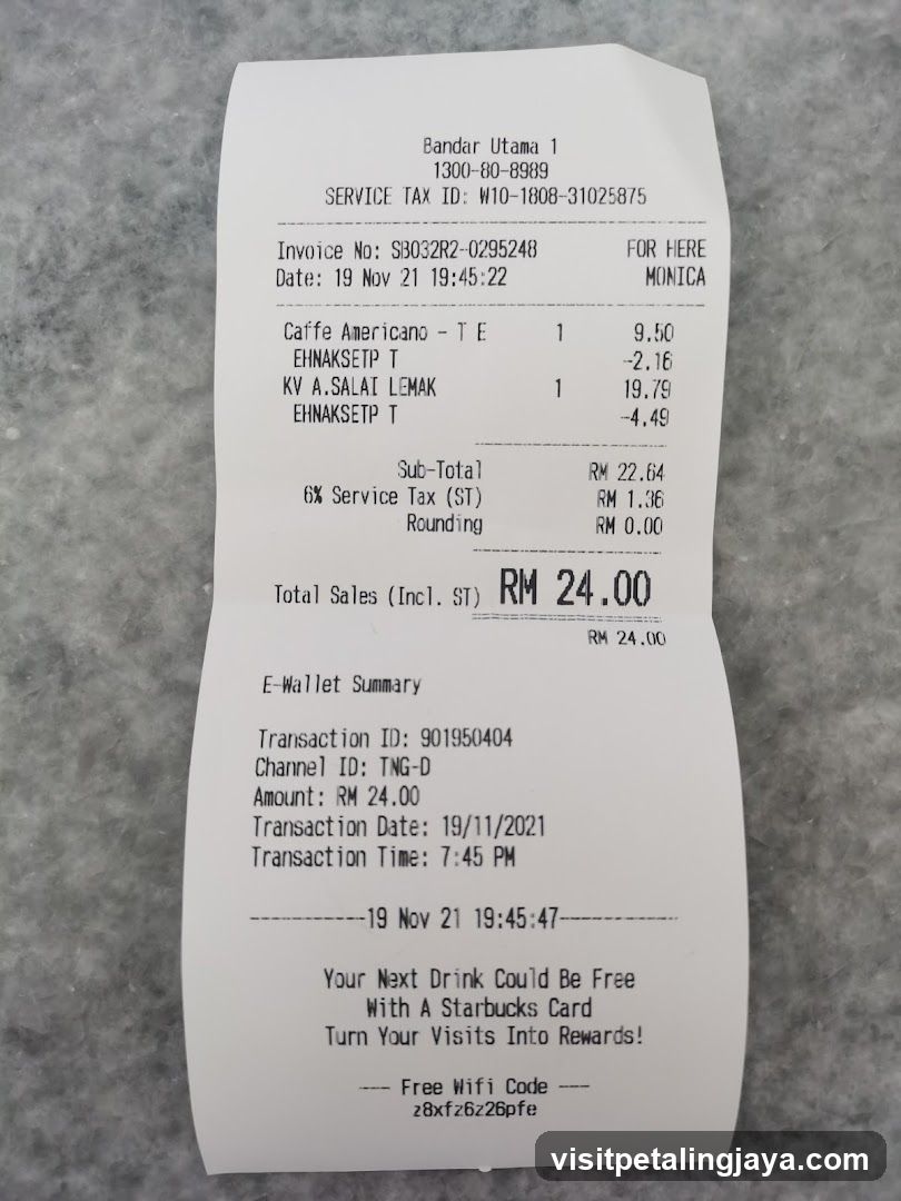 Starbucks Receipt
