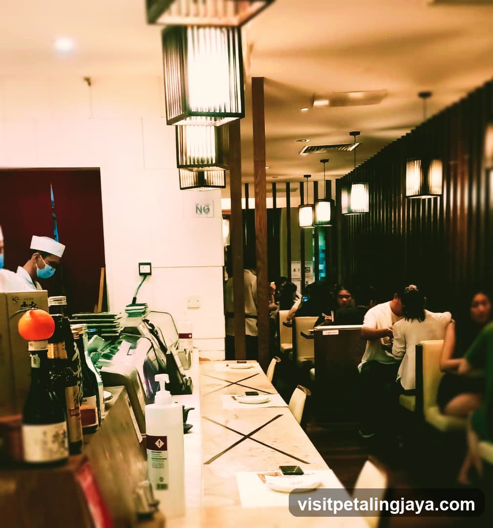 Restaurant Interior with Open Kitchen