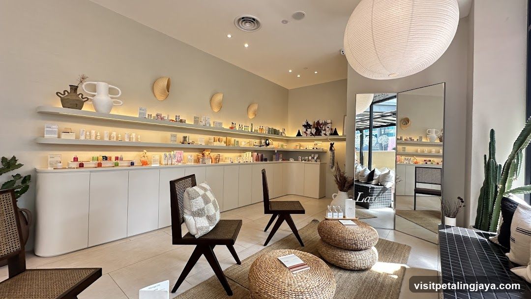 Interior of a minimalist beauty or wellness shop