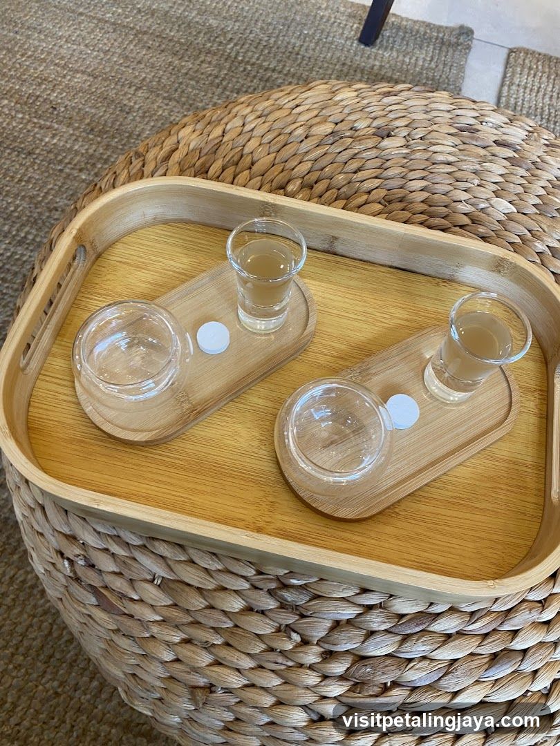 Bamboo Tray with Shot Glasses
