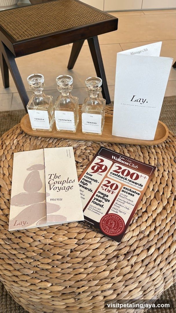 Wellness Spa Amenities and Menu Display
