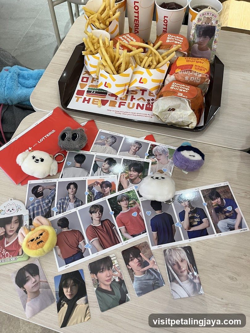 Lotteria Meal and Merchandise Spread