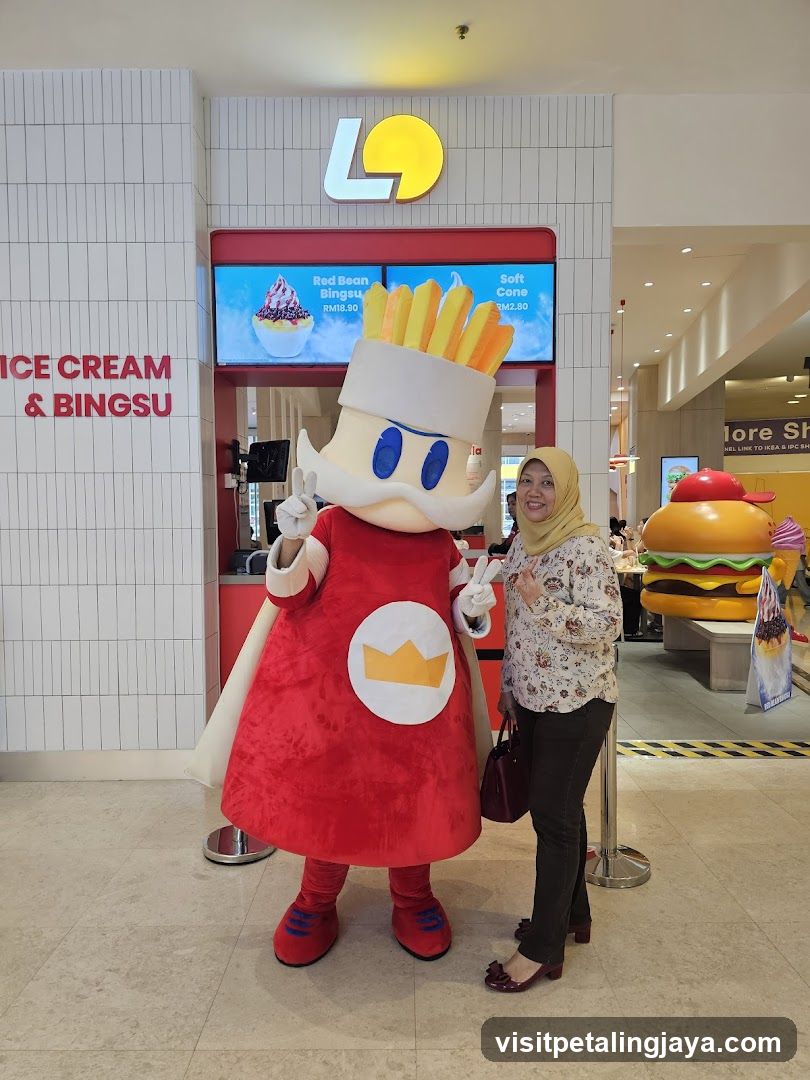 Mascot and Customer at Ice Cream Shop