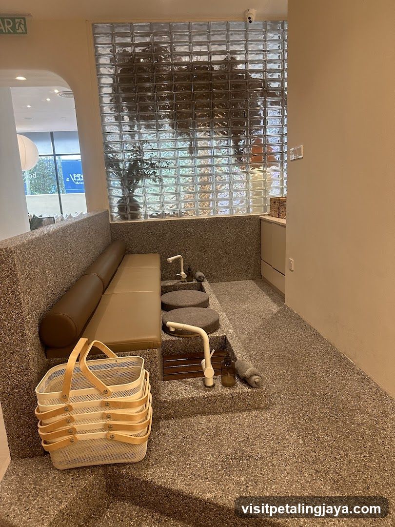 Interior Lounge Area with Glass Block Wall
