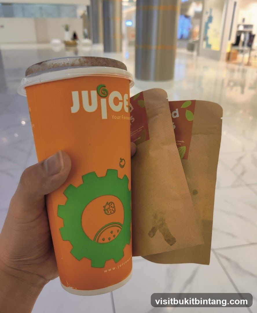 Juice Cup and Packaged Snacks