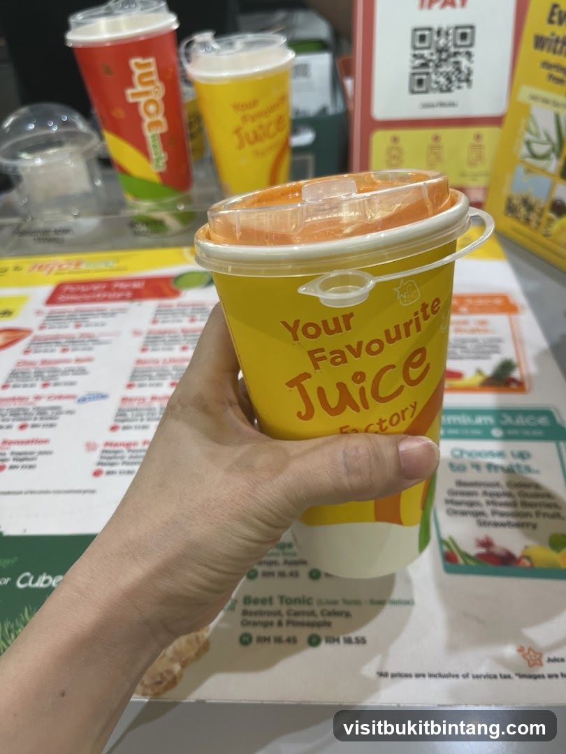 Juice Cup and Menu