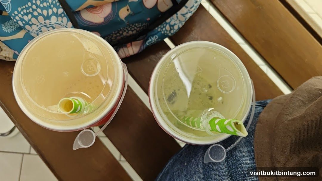 Two drinks with straws