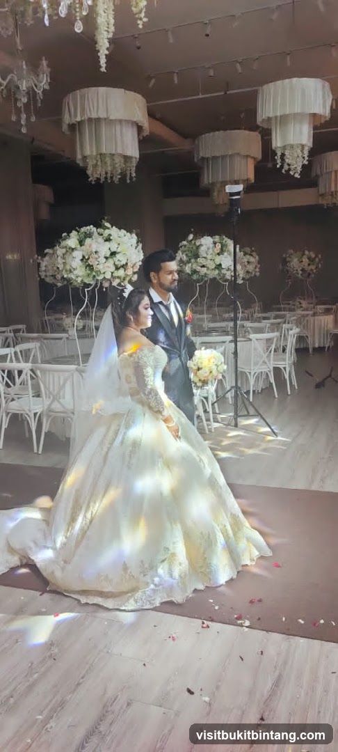 Wedding Couple in Decorated Hall