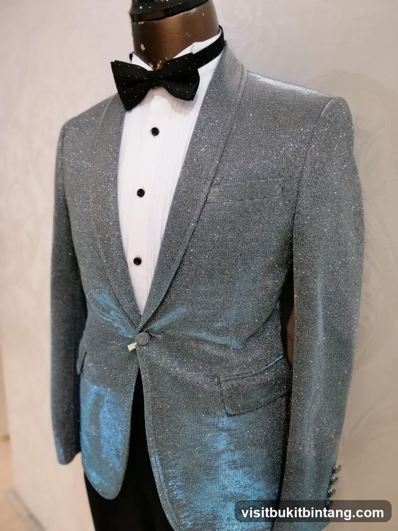 Sparkling Silver Tuxedo Jacket
