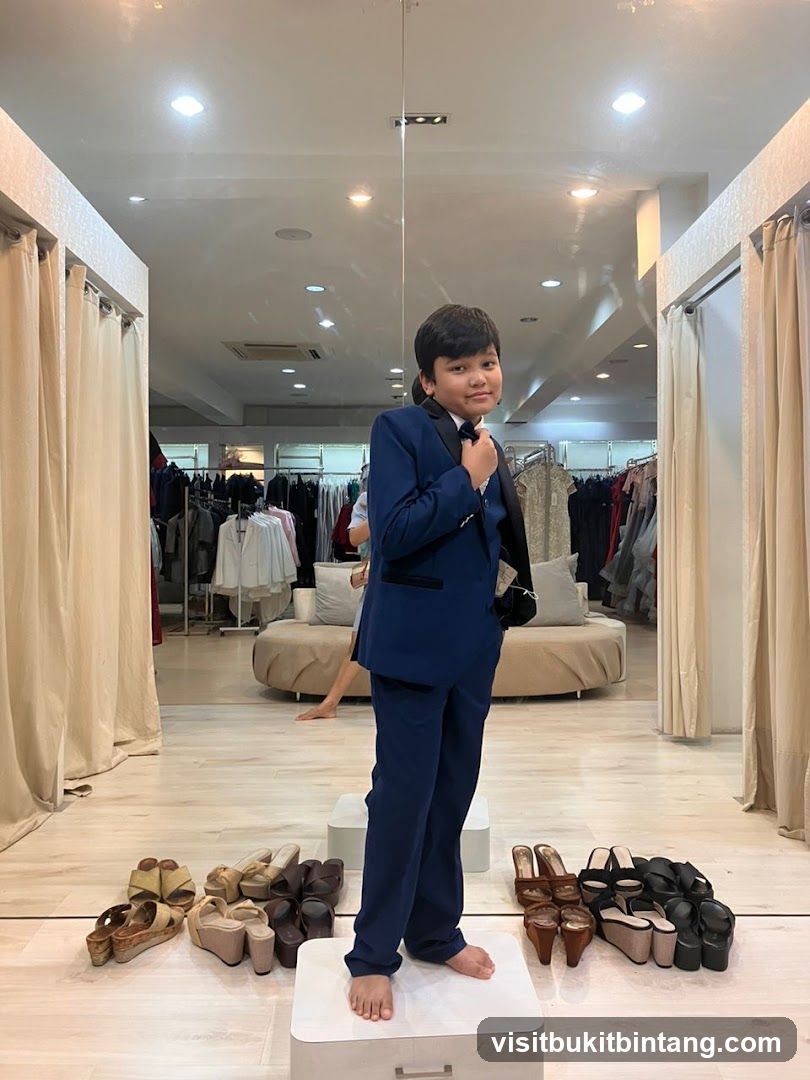 Boy in a blue suit