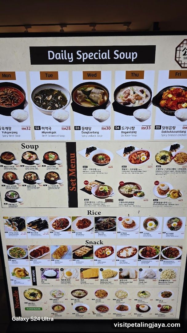 Daily Special Soup Menu Board