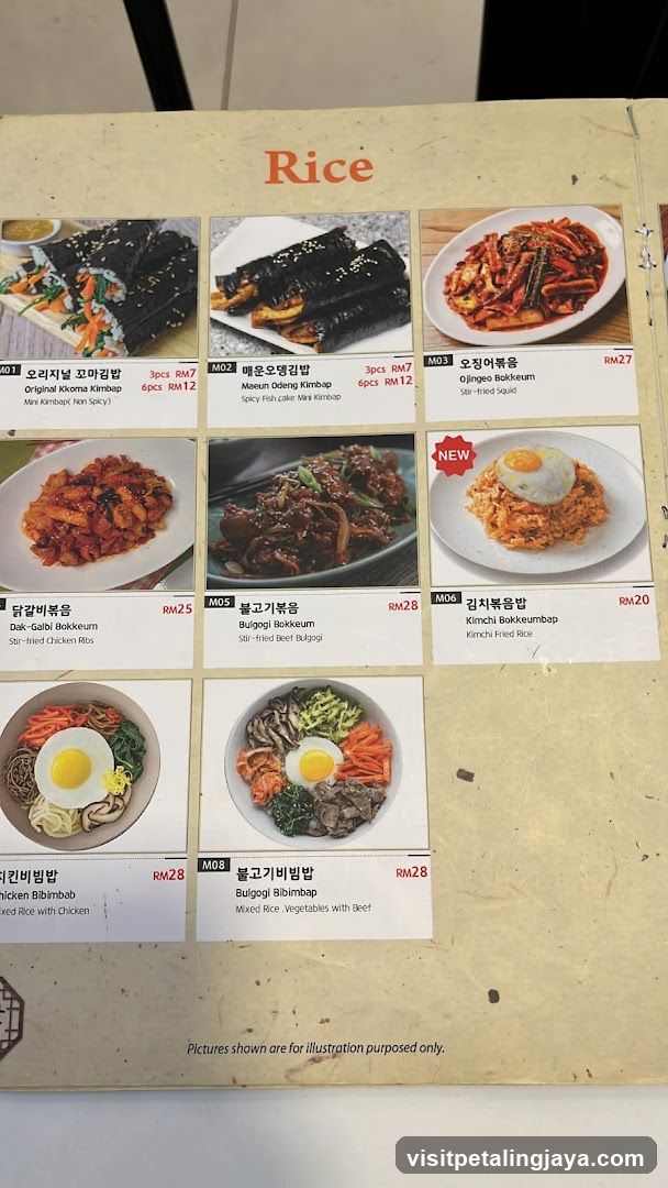 Rice Menu Page