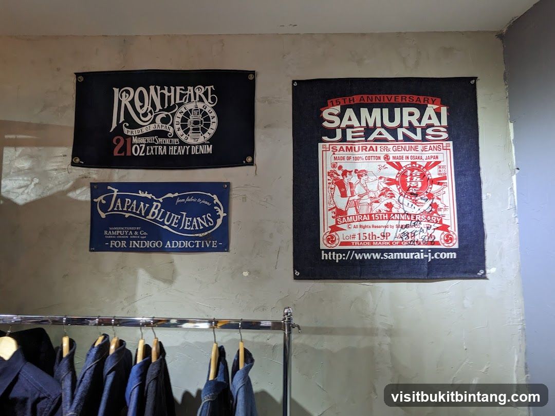 Denim Banners and Clothing Rack