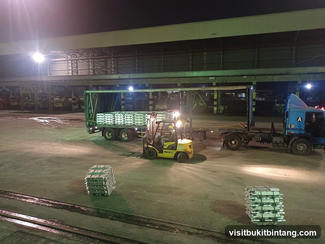 Industrial Loading Area at Night