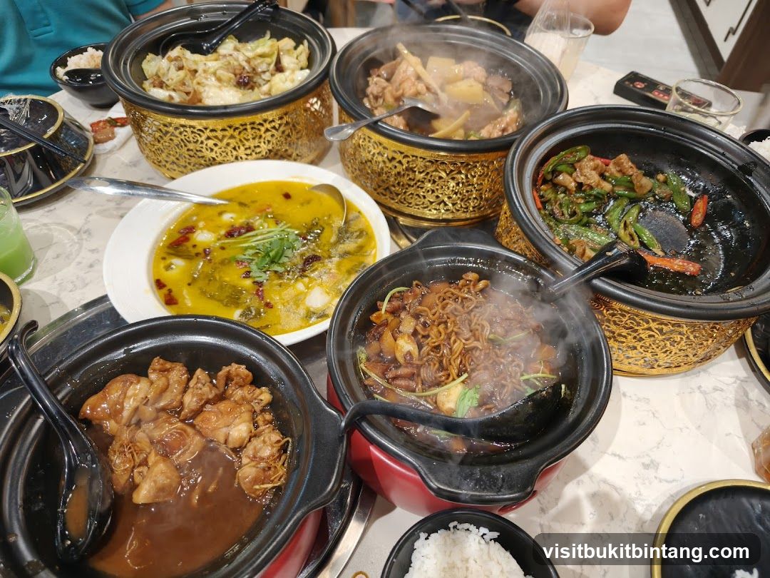 Various Dishes Served in Pots