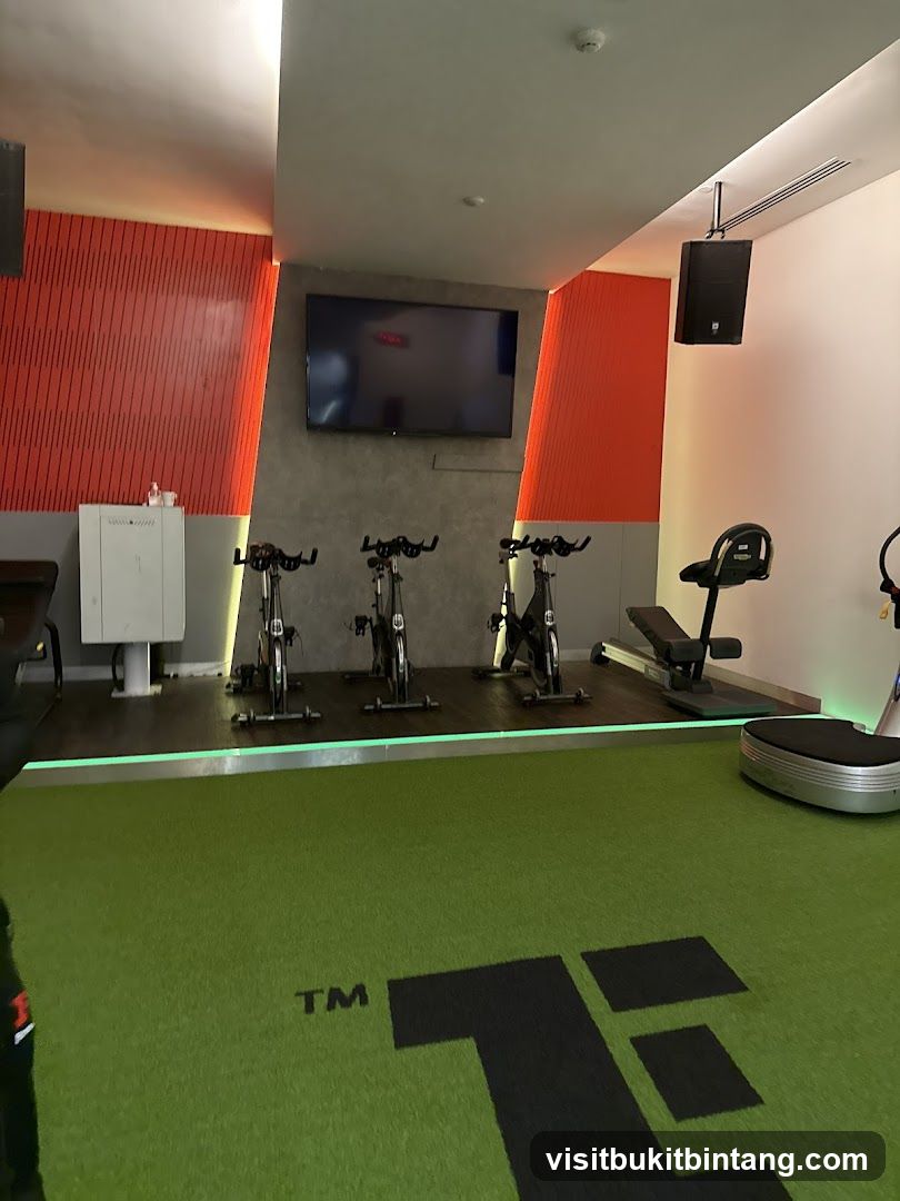 Gym Interior with Exercise Equipment