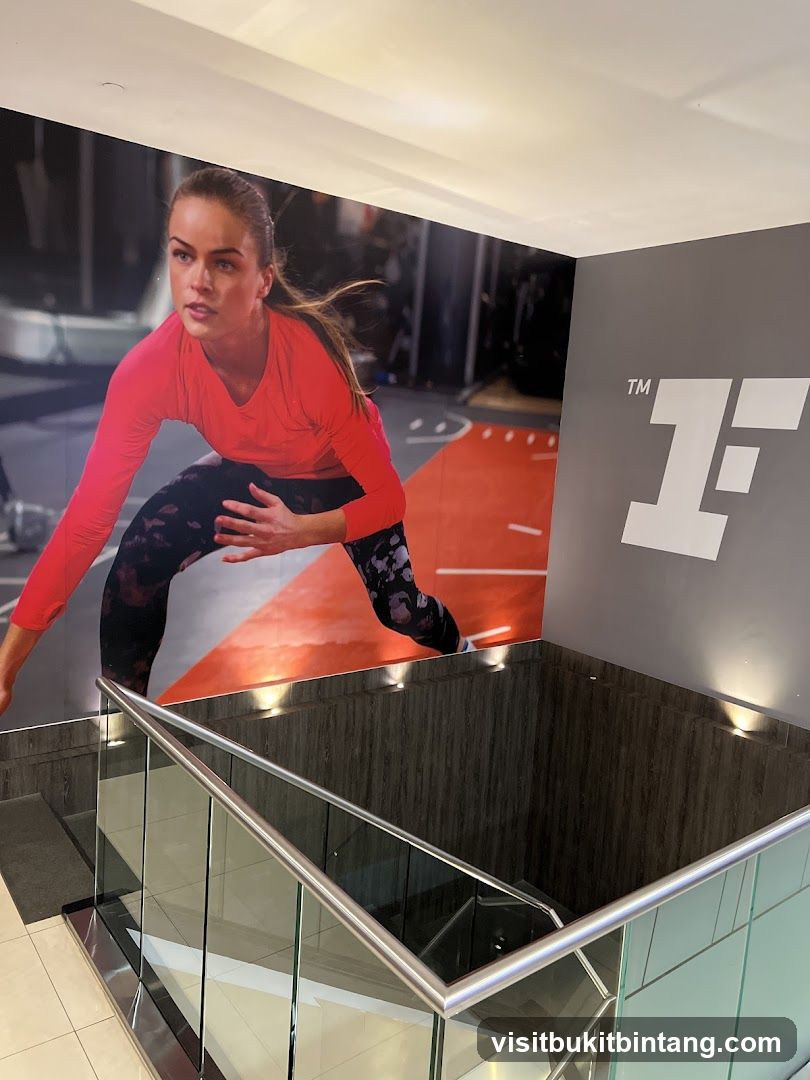 Gym Interior with Mural and Logo