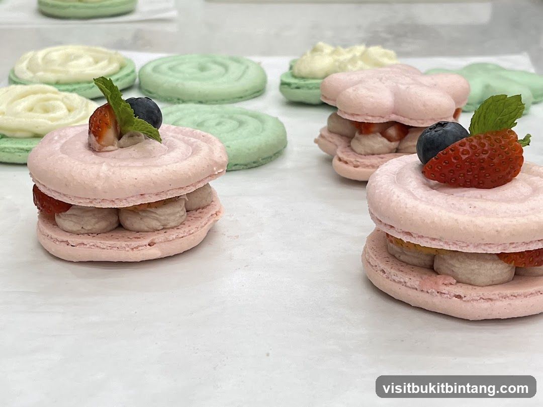 Pink Macarons with Fruit