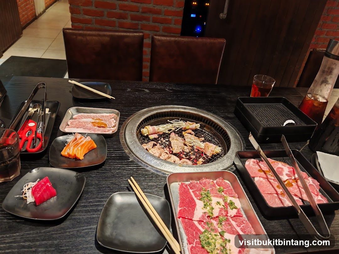 Table with Korean BBQ ingredients
