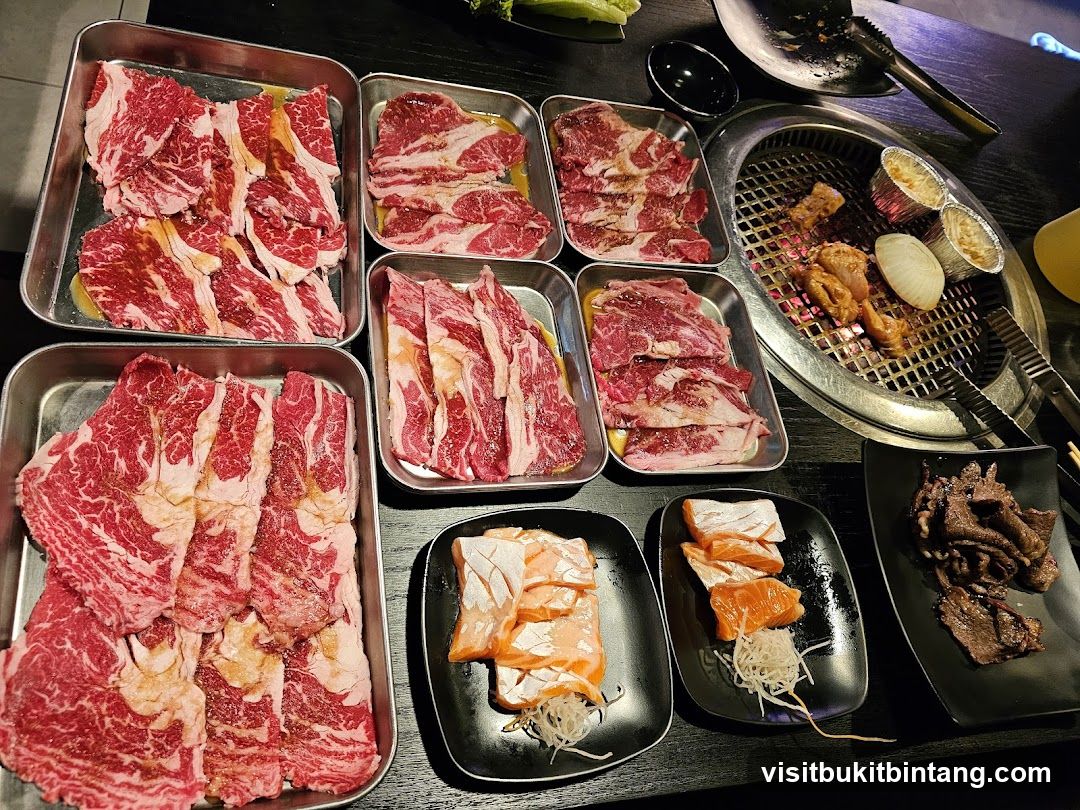 Assortment of Raw and Grilled Meats and Salmon