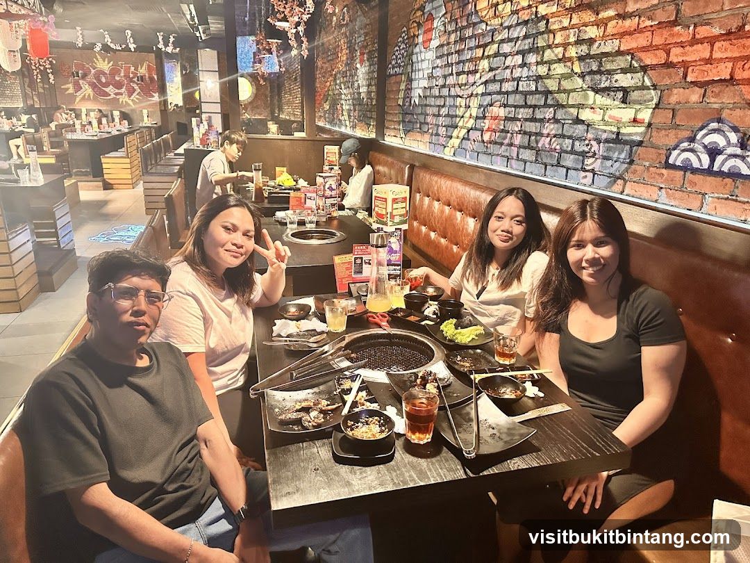 Group enjoying a meal at a restaurant