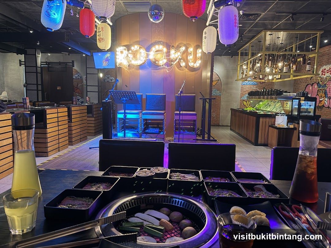 Restaurant Interior with Grills and Drinks