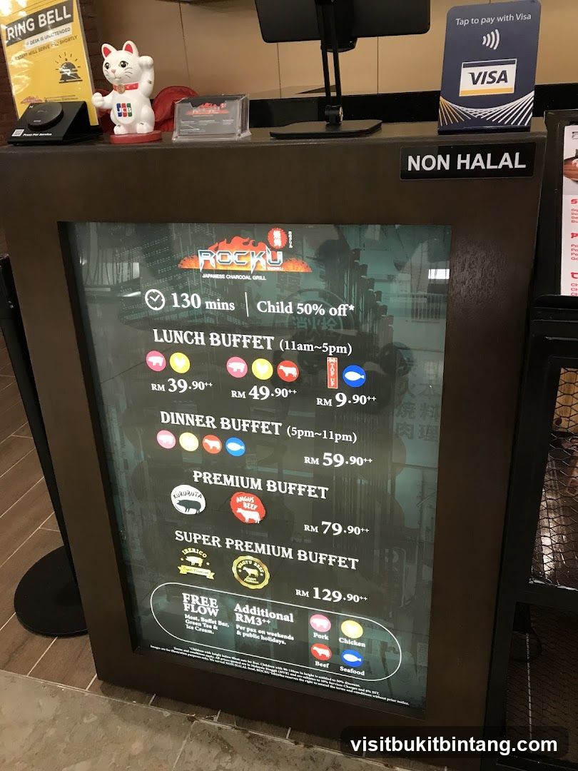 ROCKU Japanese Charcoal Grill Menu