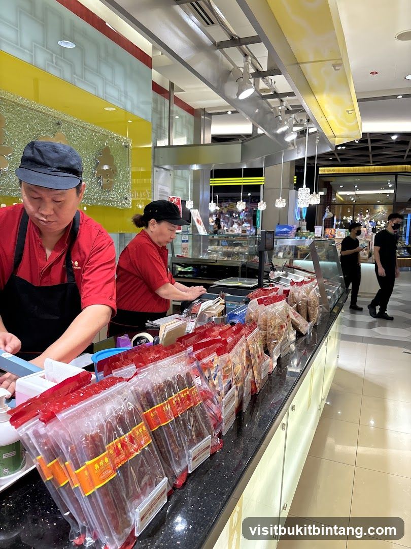 Food stall with packaged goods