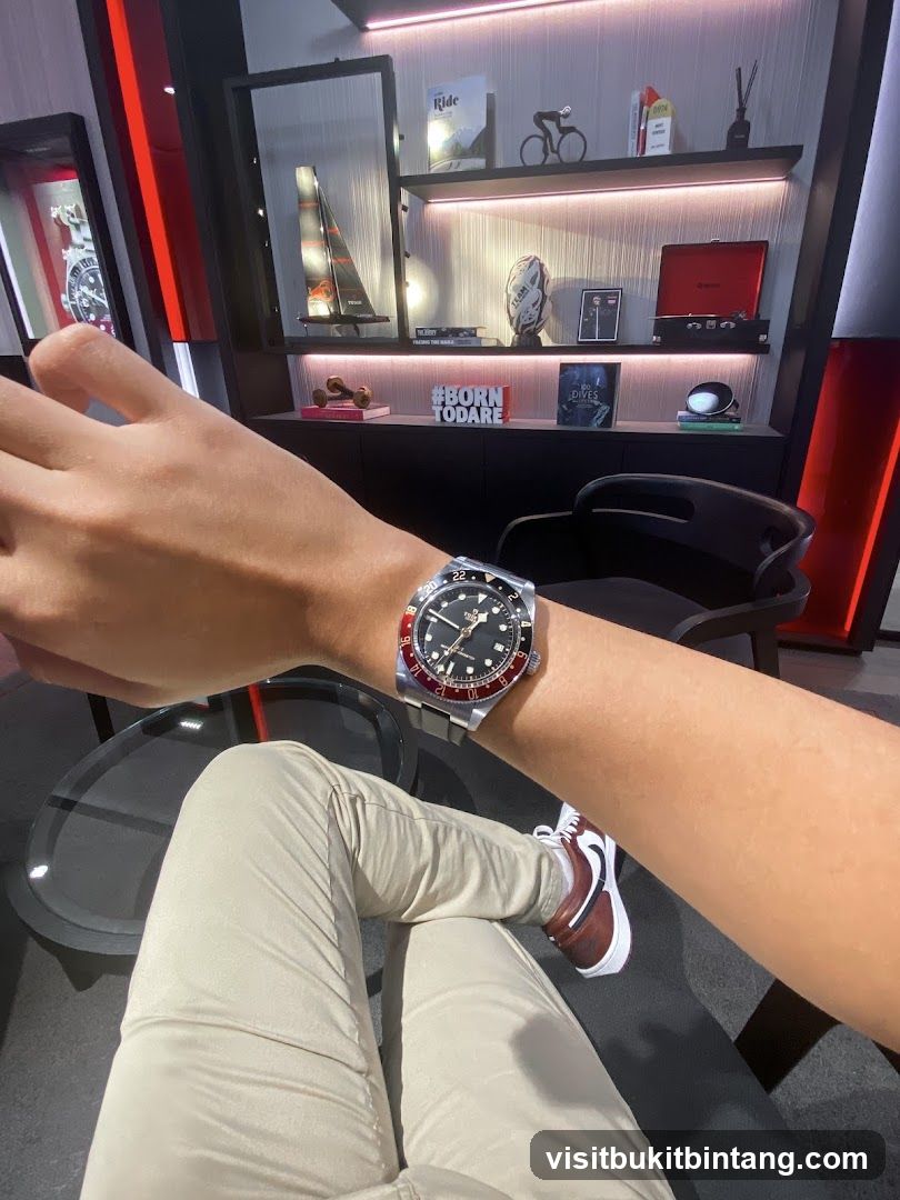 Watch on wrist in store