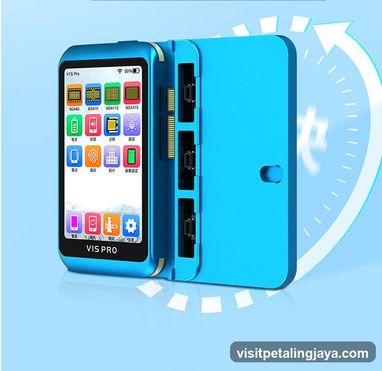 Blue Electronic Device with Multiple Ports