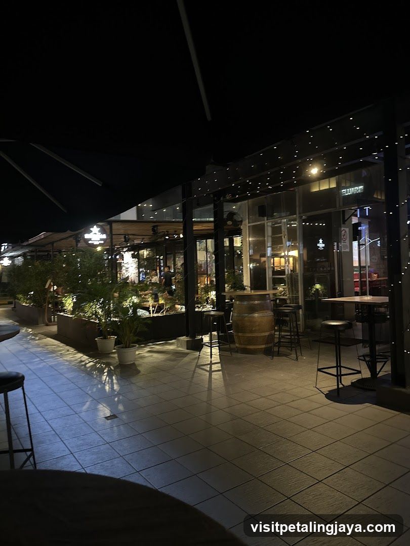 Outdoor Night Scene at a Restaurant or Bar