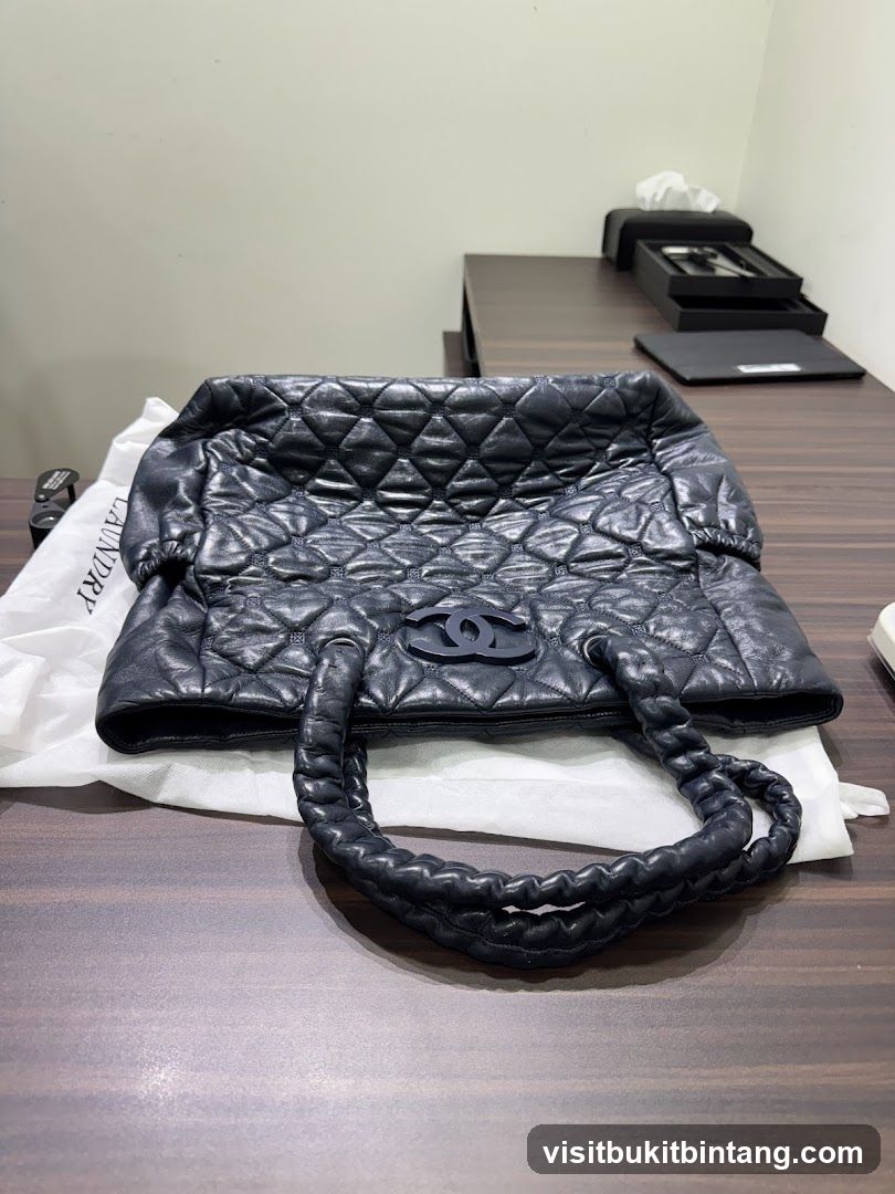 Black Quilted Leather Handbag