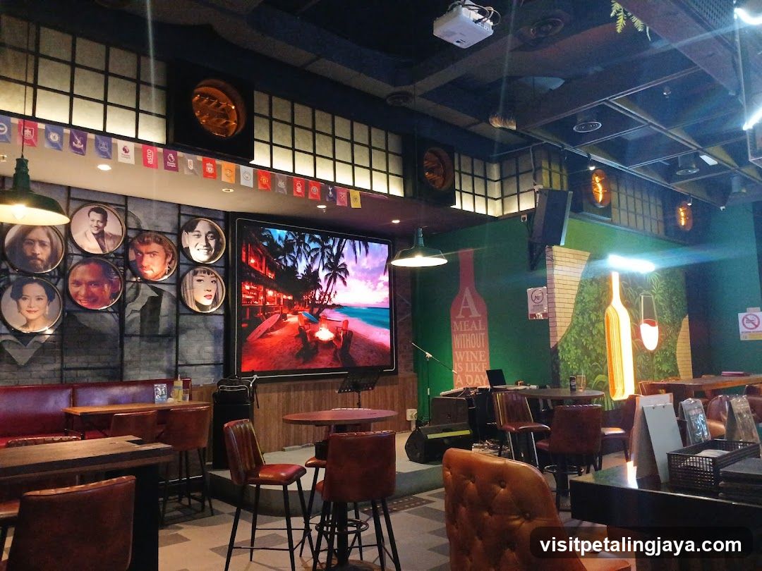 Bar Interior with Tropical Theme