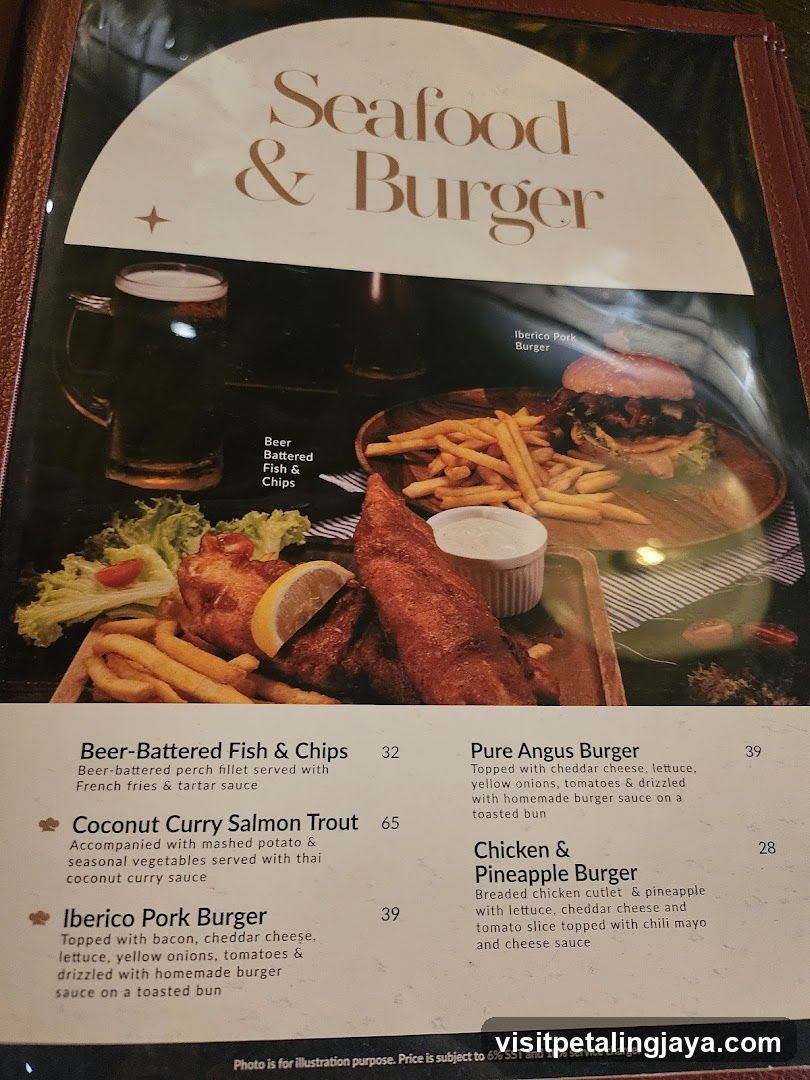 Seafood & Burger Menu