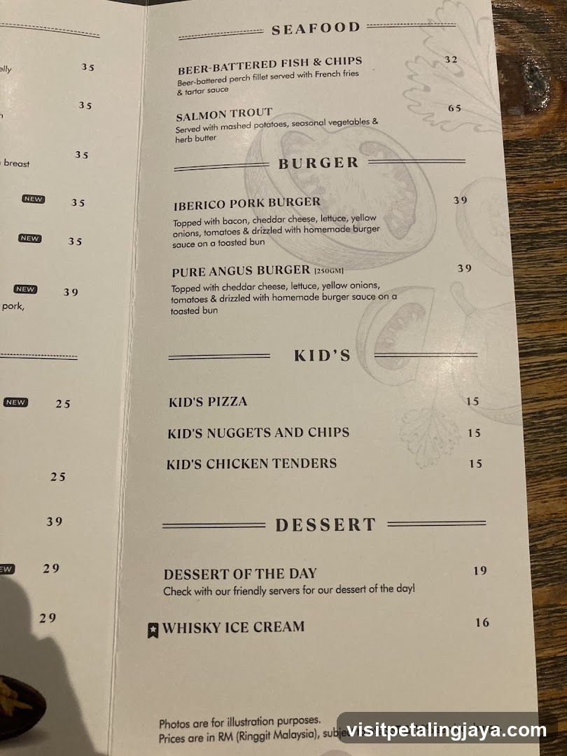 Restaurant Menu Page