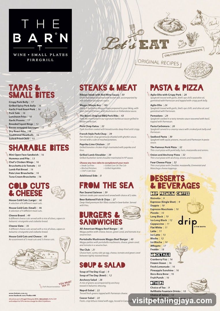 The Barn - Wine + Small Plates Firegrill Menu