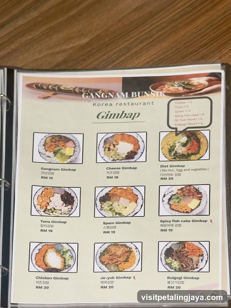 Gangnam Bunsik - Korea Restaurant Menu