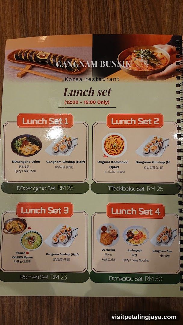 Gangnam Bunsik Lunch Set Menu