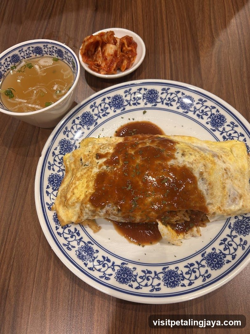 Omelette with Sauce and Side Dishes