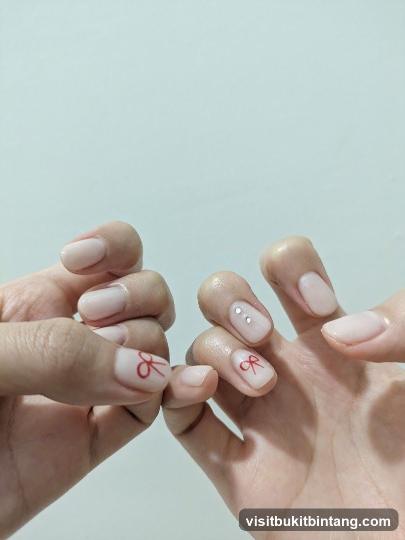 Nails with Bow Design