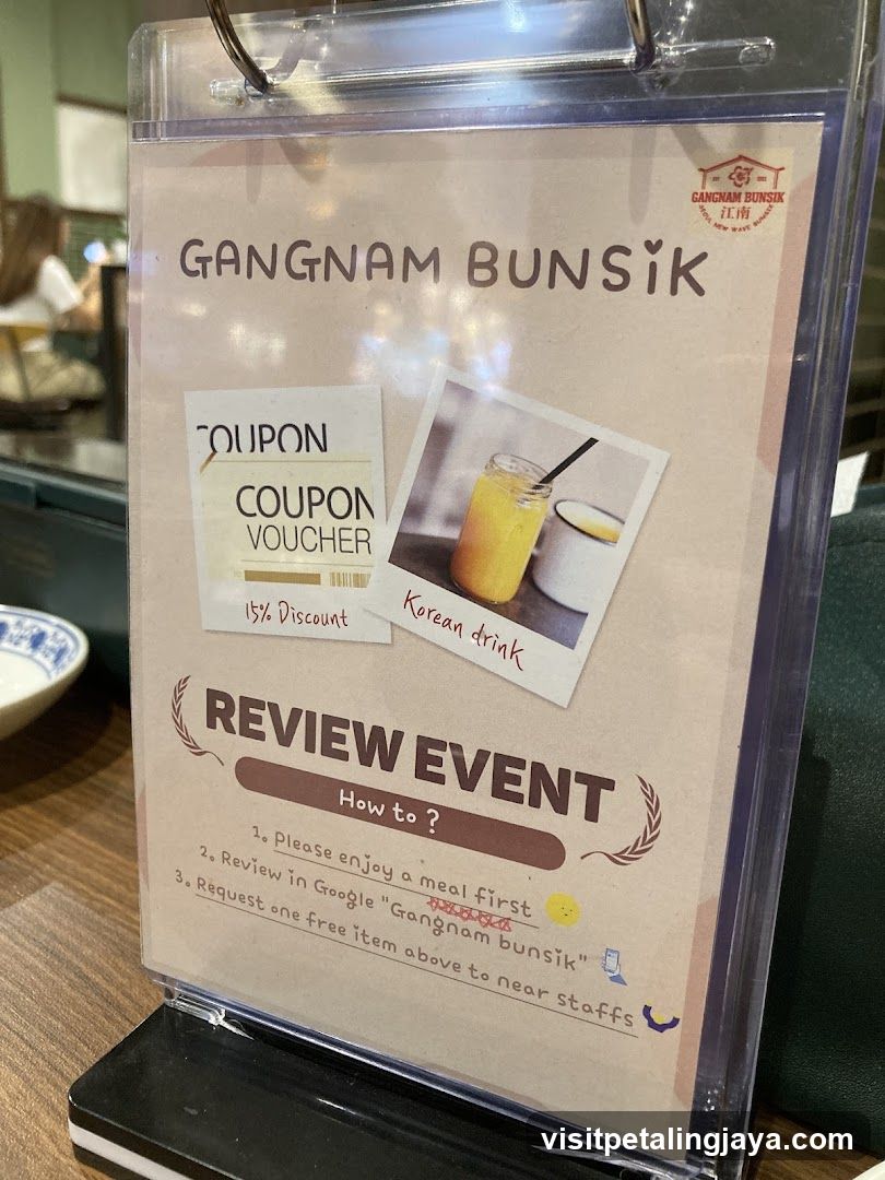 Gangnam Bunsik Review Event Signage