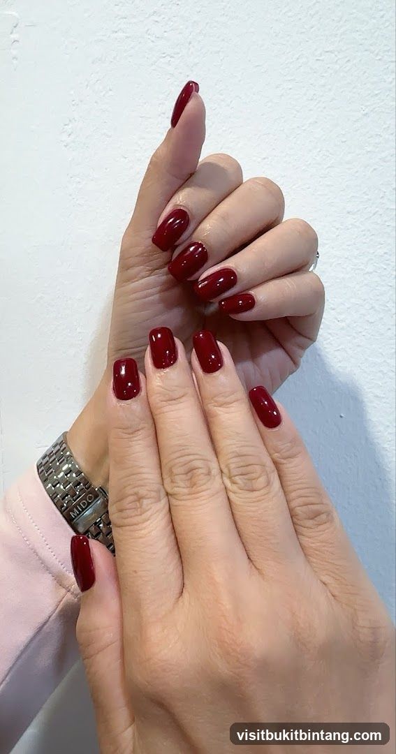 Dark Red Manicure