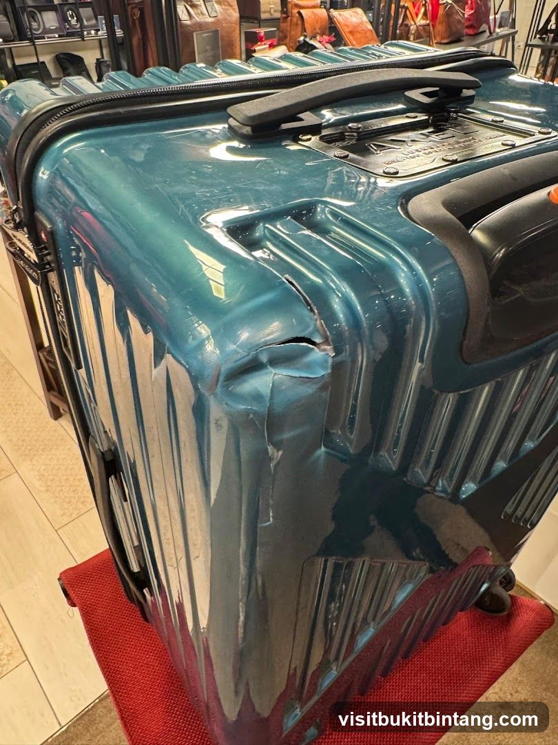 Damaged Teal Suitcase