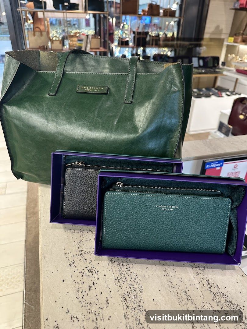 Green Tote Bag and Wallets