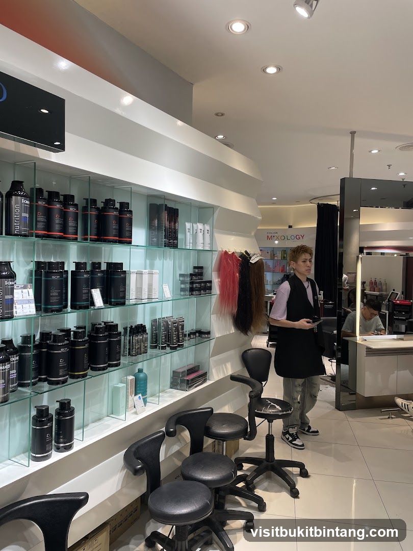 Hair Salon Interior with Products and Staff