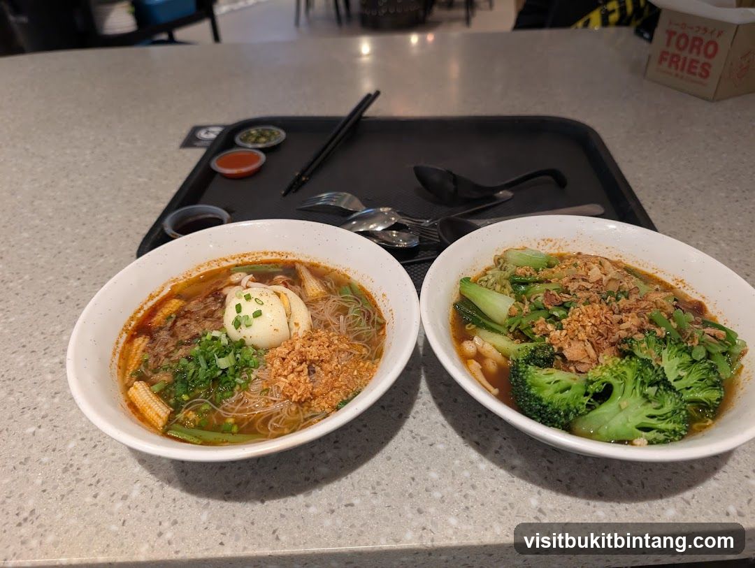 Two bowls of noodles