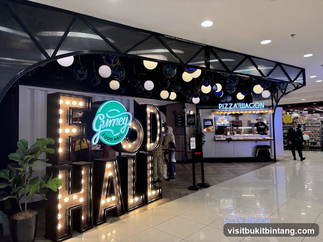 Food Hall Entrance and Pizza Wagon Stall