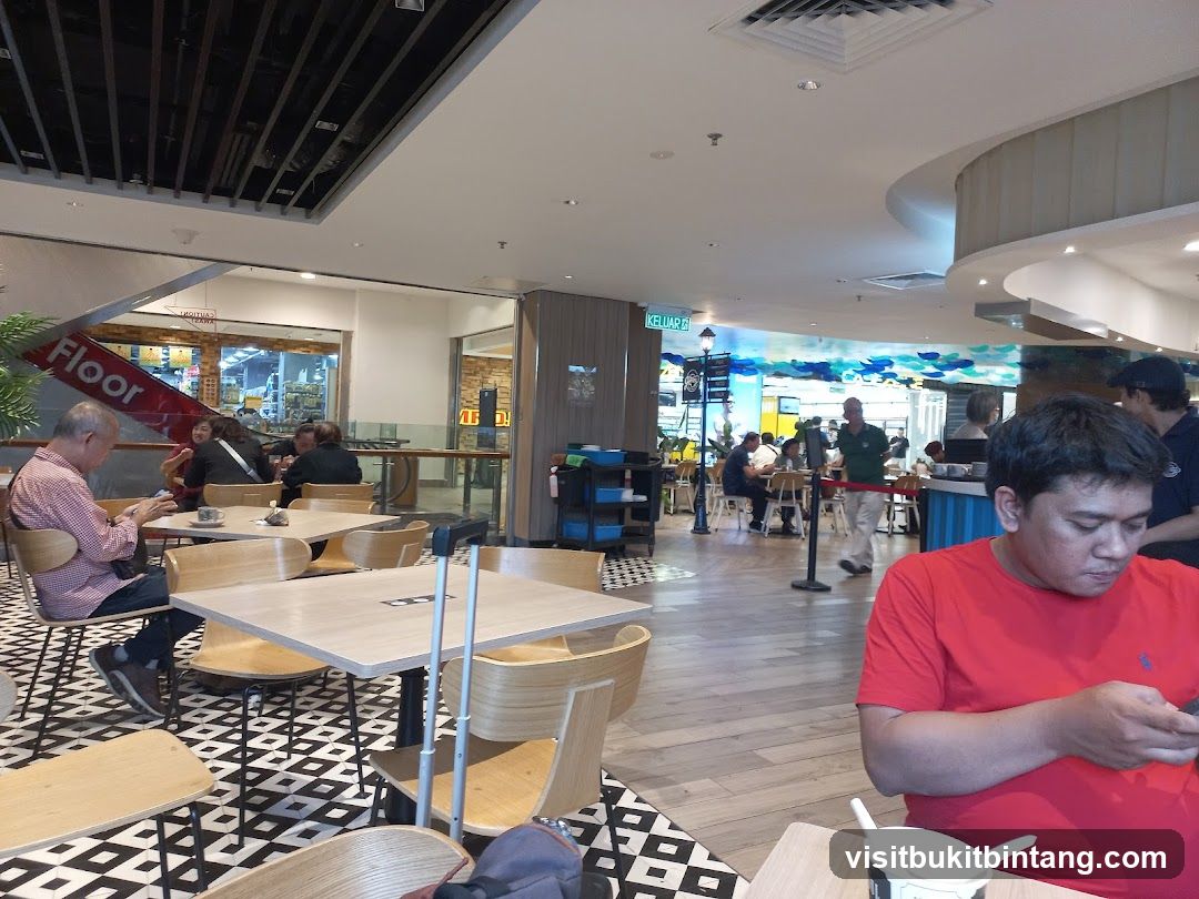 People dining in a food court
