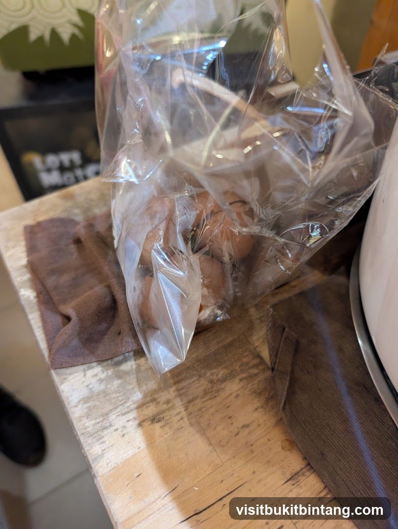 Eggs in a plastic bag