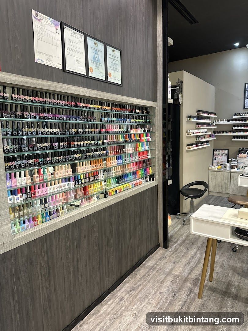 Nail Salon Interior with Product Display